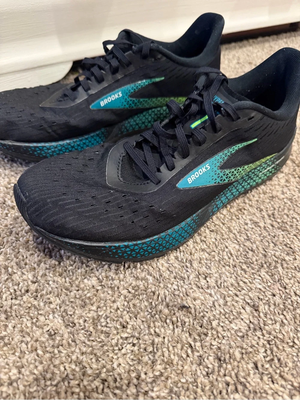 Brooks Hyperion Tempo Running Shoes Black Green - Men's Size 11.5